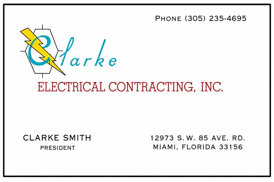 Clarke Electrical Contracting, Inc. business card